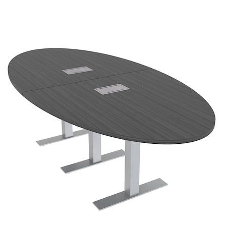 Skutchi Designs 45 in W, 96 in L, 29 in H, Engineered Wood Top, Grey HAR-OVL-46x93-T-ELEC-ASIANNIGHT